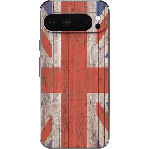 United Kingdom Flag Dark Wood Pixel 9 Pro XL Skin